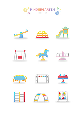 아이콘 사람없음 미끄럼틀 놀이기구 놀이터 그네 철봉 시소 구름사다리 정글짐 흔들목마 트럼플린 2D아이콘 AI파일 놀이 놀이용품 목마 파일형식 벡터