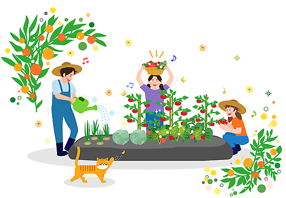 전신 그릇 여자 남자 꽃 어린이 나비 잎 두마리 토마토 채소 일러스트 딸기 들기 앉기 소녀 소년 상반신 세명 고양이 물뿌리개 수확 밀짚모자 양배추 파 물뿌리기 텃밭 어린이만 언스쿨링 국내일러스트 AI파일 식물 모자_잡화 식기 교육 곤충 2 밭 농업 과일 포유류 모션 사람 반려동물 파일형식 벡터