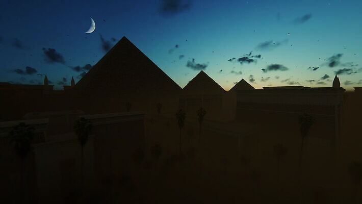 문화 아프리카 아침 이집트 사람없음 야외 관광지 3D 사막 안개 무덤 역사 피라미드 랜드마크 카이로 4K 타임랩스 MOV 해외동영상 클립영상 주간 건축물 나라 여행 날씨 촬영기법 디지털합성 동영상 파일형식