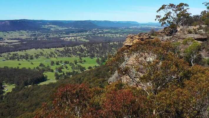 나무 여행 자연 하늘 산 안테나 풍경 사람없음 야외 초록색 파란색 갈색 환경 계곡 절벽 호주 숲 땅 언덕 암초 동영상 드론 4K MP4 해외동영상 클립영상 식물 컬러 통신 오세아니아 생태계 파일형식