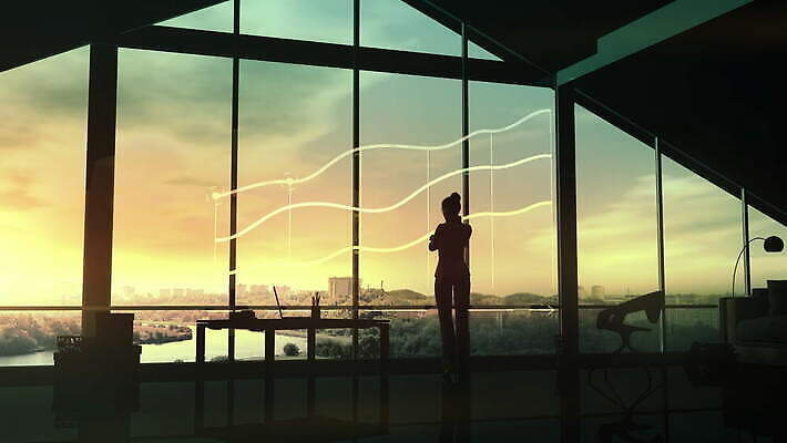 실루엣 비즈니스 창문 그래프 직장 파노라마 사람없음 내부 경제 강 사무실 3D 자료 어둠 일몰 인포그래픽 성장 비즈니스우먼 발표 작업실 뉴스 계획 예측 분석 상업 만들기 애니메이션 동영상 개발 서류판 홀로그램 가상 수평선 4K MOV 해외동영상 클립영상 여자 컨셉 회사 모션 촬영기법 노을 사무용품 직장인 디지털합성 파일형식