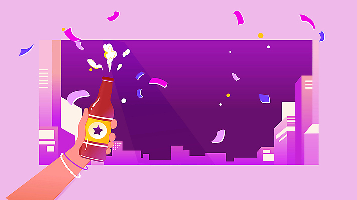 손 여행 모션 휴가 맥주 들기 신체부위 여름 여름휴가 바캉스 파티 보라색 건배 꽃가루 영상 맥주병 스포트라이트 동영상 맥주축제 트로피컬아트 모션그래픽 MP4 MOV 계절 컬러 술병 주류 사람 이벤트 축제 가루 그림 파일형식 여름_계절