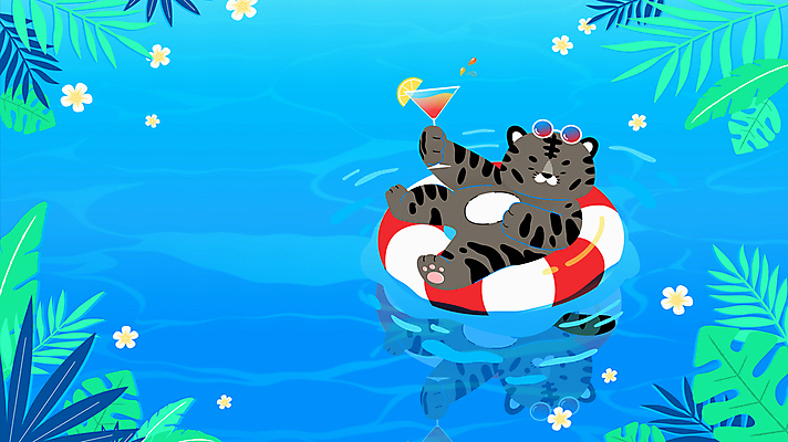 한마리 꽃 여행 모션 물놀이 수영장 들기 사람없음 물 여름 파란색 여름휴가 바캉스 선글라스 반사 호랑이 떠있는 칵테일잔 호랑이캐릭터 영상 튜브 동영상 열대잎 트로피컬아트 흑호 모션그래픽 MP4 MOV 자연요소 식물 1 계절 안경 컬러 동물캐릭터 잎 술잔 포유류 놀이 휴가 그림 파일형식 여름_계절