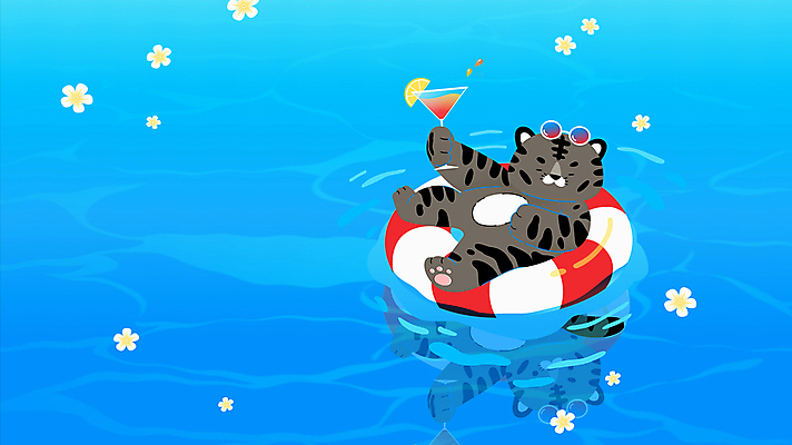 한마리 꽃 여행 모션 물놀이 수영장 들기 사람없음 물 여름 파란색 여름휴가 바캉스 선글라스 반사 호랑이 떠있는 칵테일잔 호랑이캐릭터 영상 튜브 동영상 트로피컬아트 흑호 모션그래픽 MP4 MOV 자연요소 식물 1 계절 안경 컬러 동물캐릭터 술잔 포유류 놀이 휴가 그림 파일형식 여름_계절