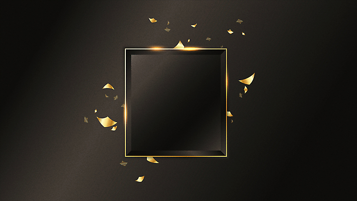 모션 사각프레임 프레임 사람없음 검은색 금색 고급 꽃가루 영상 동영상 시상식 카피스페이스 모션그래픽 MP4 MOV 컬러 컨셉 사각형 공백 가루 파일형식
