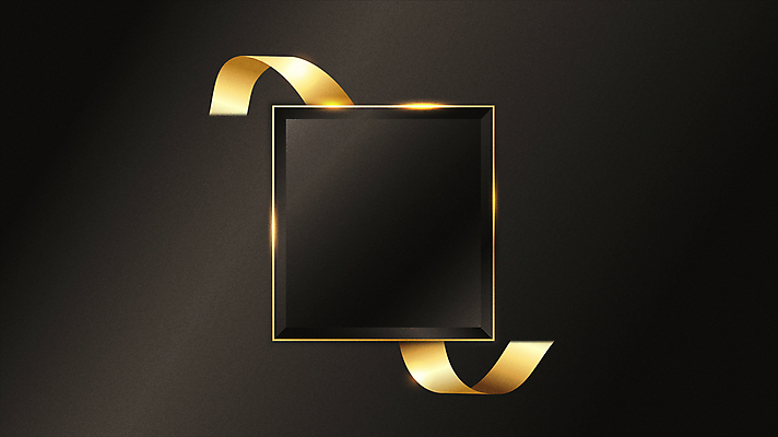 리본 모션 사각프레임 프레임 사람없음 검은색 금색 고급 영상 동영상 시상식 카피스페이스 모션그래픽 MP4 MOV 컬러 컨셉 사각형 공백 파일형식