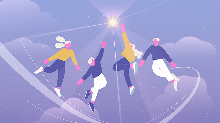 전신 구름 여자 남자 별 모션 밤하늘 하늘 여러명 성인 빛 점프 희망 영상 동영상 손뻗기 얼굴없음 성인만 트렌드컬러 베리페리 모션그래픽 MP4 MOV 자연요소 감정 컬러 다수 사람 보라색 야간 파일형식 트랜드컬러