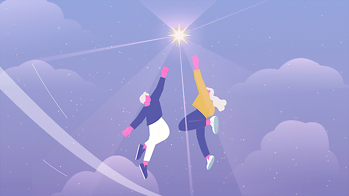 전신 구름 여자 남자 별 모션 밤하늘 하늘 성인 두명 빛 점프 희망 영상 동영상 손뻗기 얼굴없음 성인만 트렌드컬러 베리페리 모션그래픽 MP4 MOV 자연요소 감정 컬러 사람 보라색 야간 파일형식 트랜드컬러