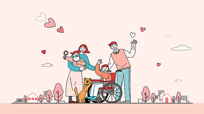 전신 구름 한마리 반려견 어린이 분홍색 가족 안기 모션 엄마 서기 웃음 들기 앉기 소년 여러명 성인 건물 자녀 하트 아기 도시 아빠 장애인 휠체어 손인사 영상 딸랑이 동영상 손흔들기 지원 들어올리기 장애인복지 모션그래픽 MP4 MOV 자연요소 모양 1 건축물 남자 컬러 다수 관계 표정 사람 반려동물 아기용품 인사 개 복지 장애 파일형식