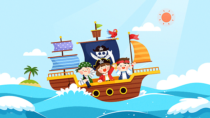 구름 여자 남자 어린이 바다 섬 모션 들기 소녀 소년 상반신 세명 야자수 태양 손들기 망원경 깃발 칼 앵무새 어린이상상 영상 해적 해적의상 동영상 해적선 선장 어린이만 동심 모션그래픽 MP4 MOV 자연요소 나무 옷 배_교통 상상 조류 사람 도둑 파일형식