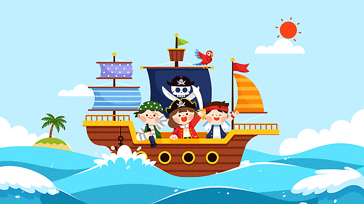 구름 여자 남자 어린이 바다 섬 모션 들기 소녀 소년 상반신 세명 야자수 태양 손들기 망원경 깃발 칼 앵무새 어린이상상 영상 해적 해적의상 동영상 해적선 선장 어린이만 동심 모션그래픽 MP4 MOV 자연요소 나무 옷 배_교통 상상 조류 사람 도둑 파일형식