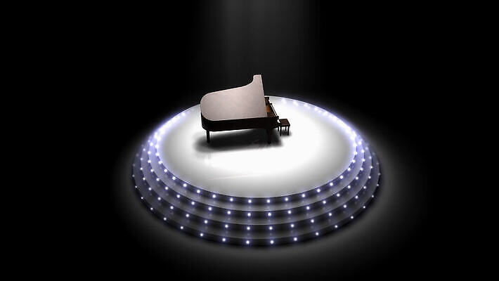 음악 놀이 바닥 사람없음 빛 컴퓨터 3D 콘서트 공연 무대 기구 피아노 클래식 극장 예술가 쇼 스포트라이트 애니메이션 뮤지컬 지휘대 생존 4K HD MOV 해외동영상 클립영상 컨셉 문화예술 이벤트 전자제품 건반악기 디지털합성 동영상 파일형식