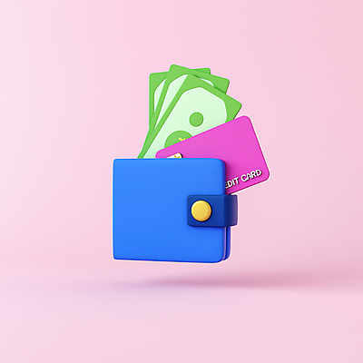 PSD 편집 편집이미지 분홍색 지폐 돈 사람없음 3D소스 3D 신용카드 지갑 디지털합성 은행 로우폴리 편집소스 편집3D 컬러 금융 재산 파일형식