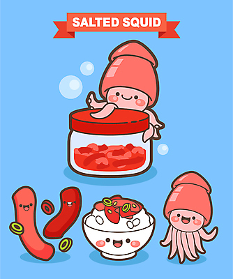 일러스트 사람없음 파란색 축제 물방울 오징어 특산물 음식캐릭터 쌀밥 특산물캐릭터 오징어젓갈 오징어캐릭터 젓갈 지역축제 대한민국축제 일러캐릭터 AI파일 캐릭터 음식 컬러 밥 연체동물 수중동물 파일형식 벡터