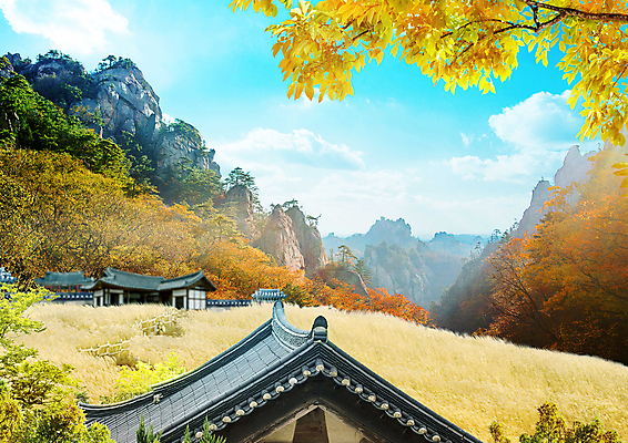 PSD 구름 편집이미지 한국전통 단풍 하늘 나뭇잎 산 한옥 사람없음 가을풍경 맑음 고요 가을 갈대밭 기와지붕 이미지편집 자연요소 전통 계절 고건축 잎 지붕 날씨 한국 기와 풍경 파일형식 가을_계절 갈대_식물