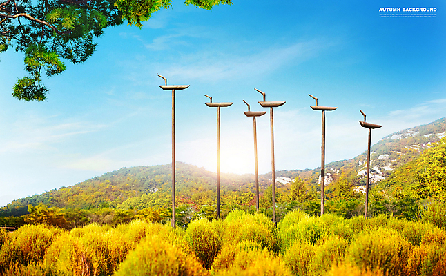 PSD 편집이미지 하늘 산 사람없음 가을풍경 맑음 고요 가을 소나무 솔잎 솟대 가을배경 이미지편집 나무 계절 백그라운드 잎 날씨 풍경 파일형식 가을_계절