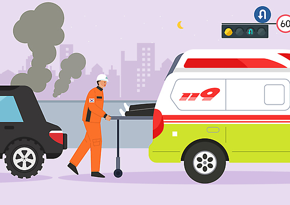 전신 PSD 남자 도로 일러스트 자동차 한명 성인 두명 눕기 보라색 환자 하반신 다리 연기 신호등 구급차 소방관 구조원 교통사고 자동차사고 구급대 응급상황 응급수송 응급환자 환자수송 성인남자만 국내일러스트 직업 1 길 육상교통 컬러 의학 교통시설 모션 사람 신체부위 응급 소방 사건 남자만 성인만 파일형식