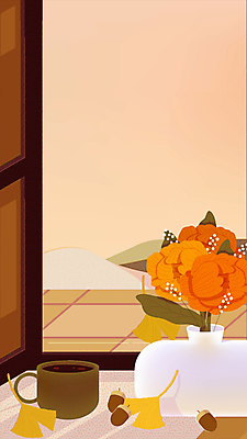 꽃 커피 모션 논 사람없음 갈색 가을풍경 꽃병 가을 시골 수증기 커피잔 창가 은행잎 영상 동영상 구르기 모션그래픽 MP4 MOV 식물 계절 음료 컬러 잎 농업 창문 잔 풍경 파일형식 가을_계절