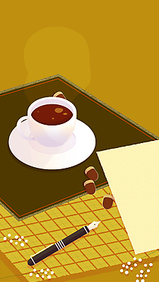 커피 모션 사람없음 만년필 갈색 가을풍경 수증기 커피잔 편지 편지지 도토리 영상 동영상 구르기 편지쓰기 모션그래픽 MP4 MOV 음료 컬러 잔 풍경 펜 견과류 기록 파일형식 가을_계절