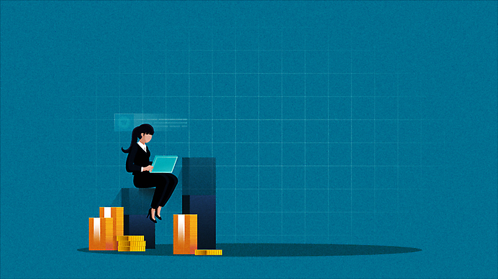 전신 응시 여자 화살표 지폐 비즈니스 모션 그래프 한명 들기 앉기 정장 성인 경제 파란색 태블릿 동전 비즈니스우먼 막대그래프 금화 영상 동영상 동전탑 폭등 얼굴없음 성인여자한명만 인플레이션 모션그래픽 MP4 MOV 1 시선 옷 컬러 돈 사람 전자제품 스마트기기 쌓기 직장인 황금 상승 여자한명만 성인여자만 파일형식