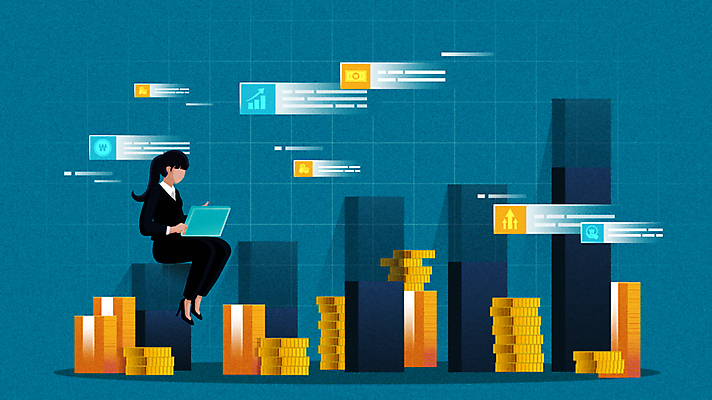 전신 응시 여자 화살표 지폐 비즈니스 모션 그래프 한명 들기 앉기 정장 성인 경제 파란색 태블릿 동전 비즈니스우먼 막대그래프 금화 영상 동영상 동전탑 폭등 얼굴없음 성인여자한명만 인플레이션 모션그래픽 MP4 MOV 1 시선 옷 컬러 돈 사람 전자제품 스마트기기 쌓기 직장인 황금 상승 여자한명만 성인여자만 파일형식