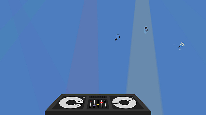 음표 모션 사람없음 파란색 자유 레코드 DJ 즐거움 클럽 영상 스포트라이트 동영상 디제잉 디제잉기계 모션그래픽 MP4 MOV 기호 감정 음악 컬러 컨셉 음반 파일형식