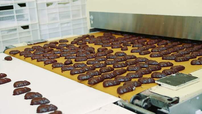 선 공장 디저트 사탕 사람없음 과자 초콜릿 기계 벨트 달콤 제조 상품 칼로리 방법 자동화 컨베어밸트 4K MOV 해외동영상 클립영상 잡화 음식 공업 맛 동영상 파일형식 산업 컨셉
