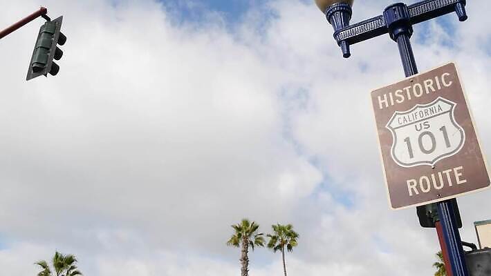 도로 컨셉 휴가 거리 간판 항해 사람없음 관광지 단어 미국 차도 기둥 표지판 고속도로 역사 클래식 교차로 캘리포니아 봉 로스앤젤레스 길가 샌프란시스코 서쪽 열대기후 인기 레터링 4K MP4 해외동영상 클립영상 문자 건축 길 여행 북아메리카 배_교통 교통시설 알림판 방향 동영상 파일형식