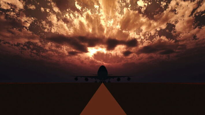 실루엣 여행 교통시설 하늘 비행기 사람없음 3D 일출 일몰 공항 활주로 이륙 착륙 MOV 해외동영상 클립영상 길 교통 항공교통 대중교통 촬영기법 노을 디지털합성 시설 동영상 파일형식