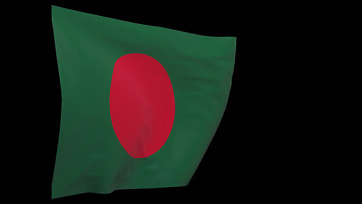 배너 물결 사람없음 깃발 애국심 방글라데시 전국 4K MOV 해외동영상 클립영상 동영상 남아시아 파일형식