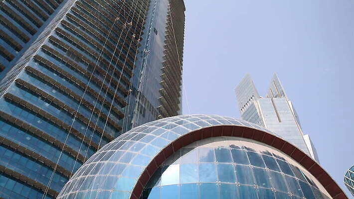 전통 비즈니스 건축양식 사람없음 건물 세계 고층빌딩 도시 역사 도심 중앙 무역 아라비아 카타르 스카이라인 랜드마크 수도권 4K MOV 해외동영상 클립영상 건축물 건축 산업 중동 빌딩 지역 동영상 파일형식