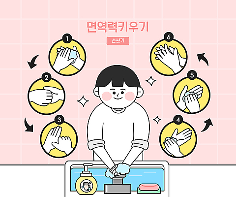 손 남자 분홍색 일러스트 한명 상반신 성인 신체부위 건강관리 청결 세면대 비누 닦기 손씻기 면역력 방법 손씻기방법 핸드워시 매뉴얼 성인남자한명만 국내일러스트 AI파일 1 컬러 모션 건강 관리 사람 위생용품 위생 씻기 남자한명만 성인남자만 파일형식 벡터