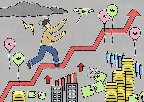 전신 PSD 남자 지폐 일러스트 한명 빌딩 성인 건물 경제 달리기 동전 회색 시세 번개 사회이슈 먹구름 상승 풍선 손뻗기 동전탑 주가하락 주식표 성인남자한명만 인플레이션 다급 국내일러스트 1 건축물 컬러 컨셉 돈 모션 날씨 사람 금융 쌓기 주식 하락 남자한명만 성인남자만 파일형식 구름_자연