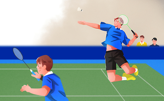 전신 PSD 남자 일러스트 협력 들기 경기 여러명 상반신 성인 점프 배드민턴라켓 군중 셔틀콕 배드민턴 배드민턴선수 배드민턴장 성인남자만 땀흘리기 스매싱 국내일러스트 스포츠용품 스포츠 다수 컨셉 모션 운동선수 사람 구기 라켓 남자만 성인만 파일형식