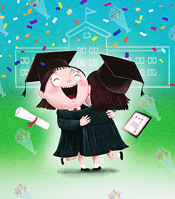 전신 PSD 여자 행복 꽃다발 일러스트 학사모 졸업 학교 포옹 따뜻함 서기 성인 두명 초록색 파란색 친구 기쁨 하트 축하 졸업가운 졸업장 꽃가루 성인여자만 국내일러스트 모양 모자_잡화 교육 꽃 감정 컬러 컨셉 관계 안기 모션 사람 가운 가루 여자만 성인만 파일형식