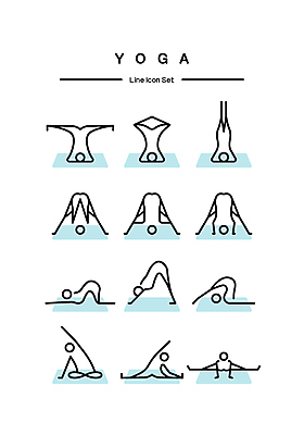 아이콘 실루엣 하늘색 요가 사람모양 허리숙이기 앉기 사람없음 운동 스트레칭 요가자세 매트 균형 물구나무 라인아이콘 2D아이콘 AI파일 모양 웰빙 포즈 모션 촬영기법 건강 숙이기 파란색 파일형식 벡터