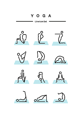 아이콘 실루엣 하늘색 요가 사람모양 사람없음 운동 스트레칭 요가자세 매트 무릎꿇기 균형 유연 라인아이콘 다리들기 2D아이콘 AI파일 모양 웰빙 포즈 모션 촬영기법 건강 파란색 파일형식 벡터