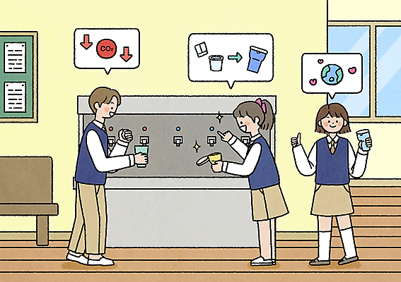 전신 PSD 학생 여자 교육 남자 화살표 지구 말풍선 일러스트 학교 청소년 서기 들기 세명 자연보호 하트 최고 식수대 정수기 텀블러 십대만 다회용품 탄소제로 국내일러스트 모양 모션 자연 사람 컵 보호 재활용품 파일형식