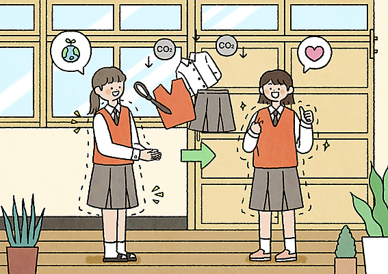 전신 PSD 학생 여자 교육 교복 화살표 지구 점선 말풍선 일러스트 학교 청소년 서기 두명 자연보호 하트 최고 나눔 물려주기 십대여자만 탄소제로 국내일러스트 모양 옷 선 모션 자연 사람 보호 여자만 십대만 파일형식