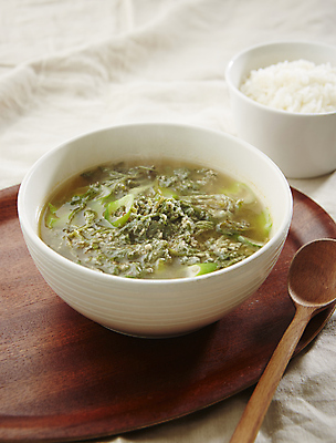 포토 음식 백그라운드 채소 흰색 가루 국 파일형식 흰배경 된장국 쑥 콩가루 밥 JPG 사람없음 국내포토