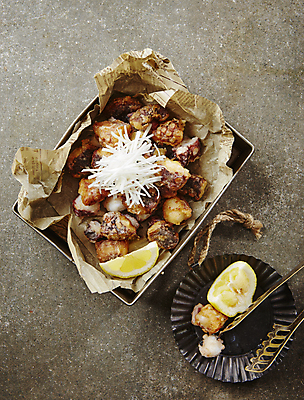 포토 JPG 회색배경 사람없음 튀김 레몬 문어 파채 국내포토 음식 백그라운드 과일 연체동물 수중동물 회색 파일형식