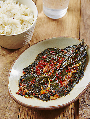 포토 JPG 한식 밥 반찬 사람없음 양념 깻잎 장아찌 절임 나무배경 국내포토 음식 백그라운드 채소 파일형식