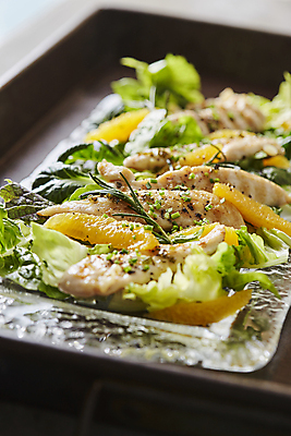 포토 JPG 오렌지 실내 사람없음 아웃포커스 닭고기 샐러드 양상추 구운닭고기샐러드 국내포토 음식 채소 과일 촬영기법 육류 내부 파일형식