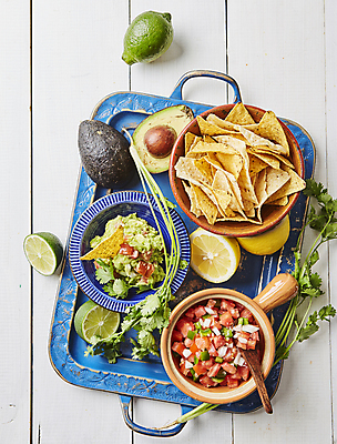 포토 JPG 디저트 쟁반 실내 사람없음 하이앵글 레몬 라임 아보카도 나초 과카몰리 살사소스 나무배경 국내포토 음식 뷰포인트 백그라운드 과일 내부 소스_음식 파일형식