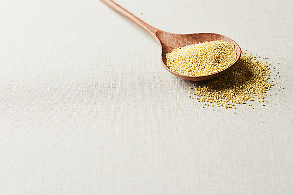 포토 JPG 식재료 회색배경 곡류 실내 사람없음 나무숟가락 조 차조 카피스페이스 국내포토 백그라운드 내부 숟가락 공백 회색 파일형식