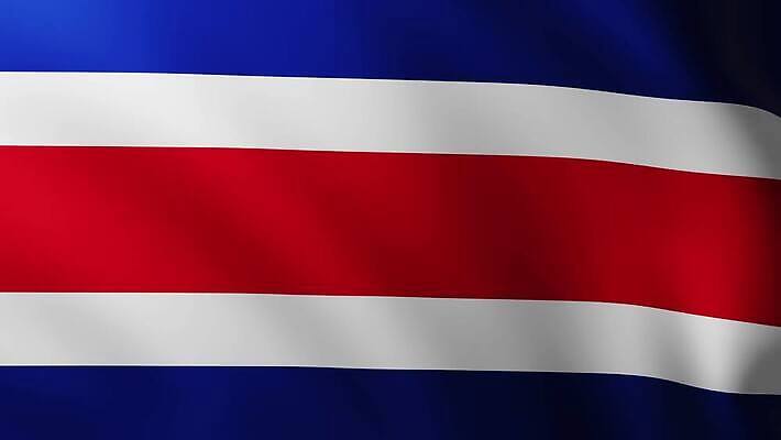 스포츠 파도 조각 날리기 바람 사람없음 빨간색 파란색 빛 3D 흰색 깃발 주름 남아메리카 심볼 쇼 발견 구김 전국 처음 코스타리카 4K MP4 해외동영상 클립영상 자연요소 바다 컬러 모션 날씨 아메리카 중앙아메리카 디지털합성 동영상 파일형식