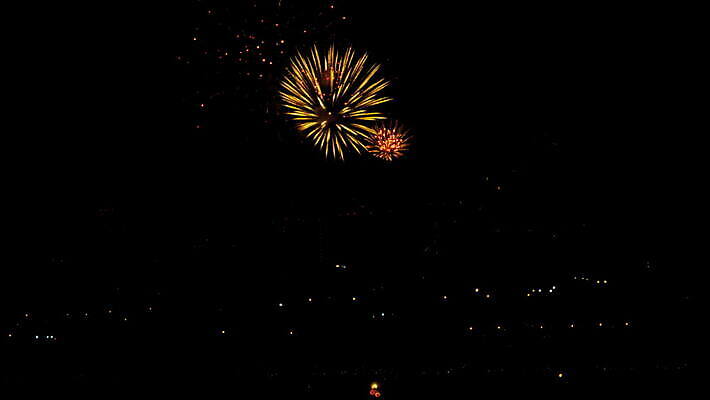 행복 컬러 백그라운드 하늘 불 추상 휴가 불꽃 새로움 기념 폭죽 사람없음 빨간색 빛 컬러풀 노란색 파티 검은색 축제 어둠 흰색 축하 도시 업무 야간 저녁 폭발 연도 7월 4K MOV 해외동영상 클립영상 자연요소 감정 컨셉 무늬 이벤트 작업 날짜 동영상 파일형식