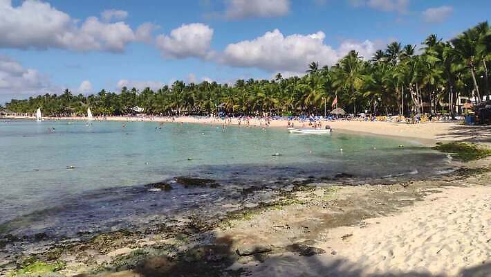 모래 바다 컬러 섬 여행 자연 하늘 휴가 휴식 등대 손바닥 사람없음 태양 평화 추위 만 뜨거움 보트 크루즈 속도 승진 카리브해 내추럴 도미니카공화국 파라다이스 4K MP4 해외동영상 클립영상 자연요소 손 컨셉 배_교통 남아메리카 생태계 동영상 파일형식