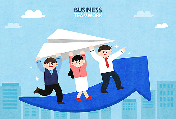 전신 구름 여자 남자 화살표 하늘색 일러스트 비즈니스 협력 서기 들기 빌딩 성인 건물 세명 가리킴 비즈니스맨 비즈니스우먼 운반 종이비행기 동료 성인만 국내일러스트 AI파일 자연요소 건축물 관계 모션 사람 손짓 파란색 직장인 종이접기 파일형식 벡터