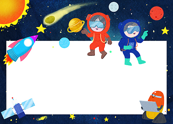 전신 PSD 여자 남자 어린이 일러스트 프레임 소녀 소년 두명 우주 행성 인공위성 로켓 우주비행사 가리킴 체험 남색 로봇 우주복 우주여행 가상공간 우주탐사 우주탐험 프레임일러스트 증강현실 가상현실 어린이만 VR기기 AI_인공지능 국내일러스트 옷 컬러 여행 컨셉 통신 사람 손짓 기계 파일형식